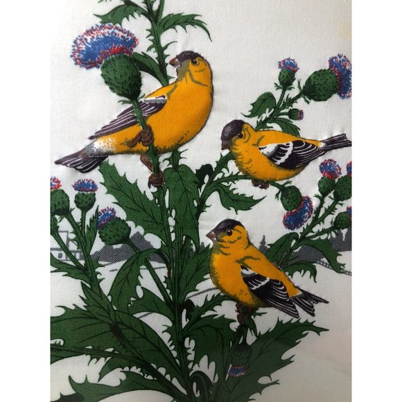 Framed 12x14 Cranston VIP Bird Fabric Panel American Goldfinch, Trapunto Art - Picture 3 of 5